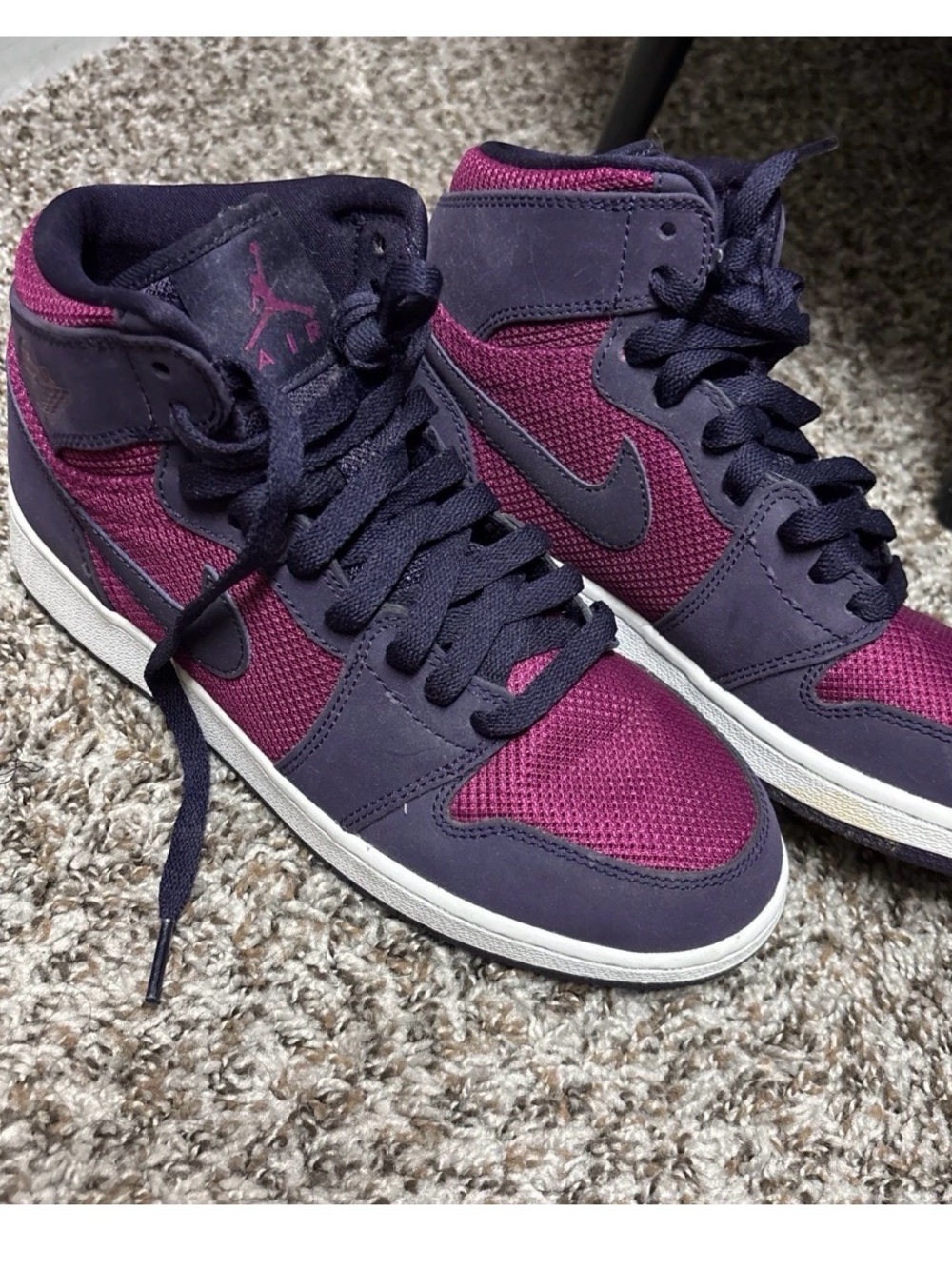Jordan Women's Mid-Top Sneakers in Purple & Magenta